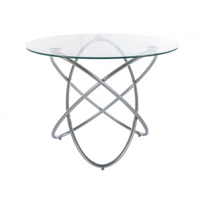 Стол обеденный SIGNAL ORBIT прозрачный/хром 100